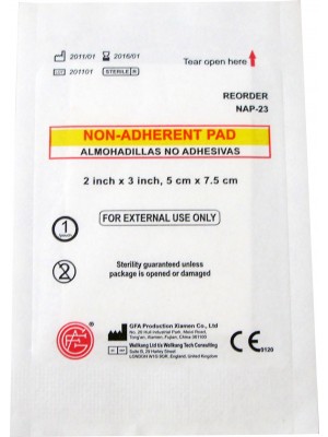  Non-Adherent Sterile Gauze, 2"x3", 5/Bag