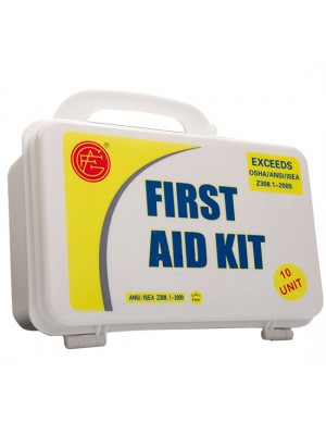 10 Unit Unitized Plastic ANSI First Aid Kit