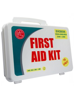 16 Unit Unitized Plastic ANSI First Aid Kit