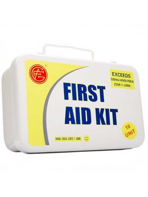 10 Unit Unitized Metal ANSI First Aid Kit