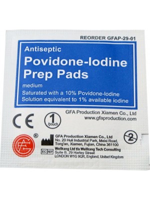 Povidone-Iodine Prep Pads, 10/Bag