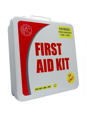 24 Unit Unitized Metal ANSI First Aid Kit